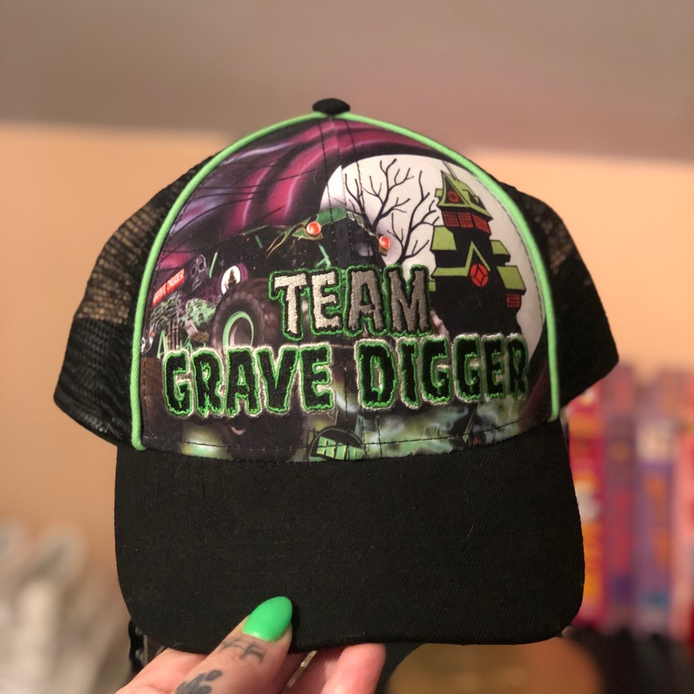 Team Grave Digger Black and Green Hat